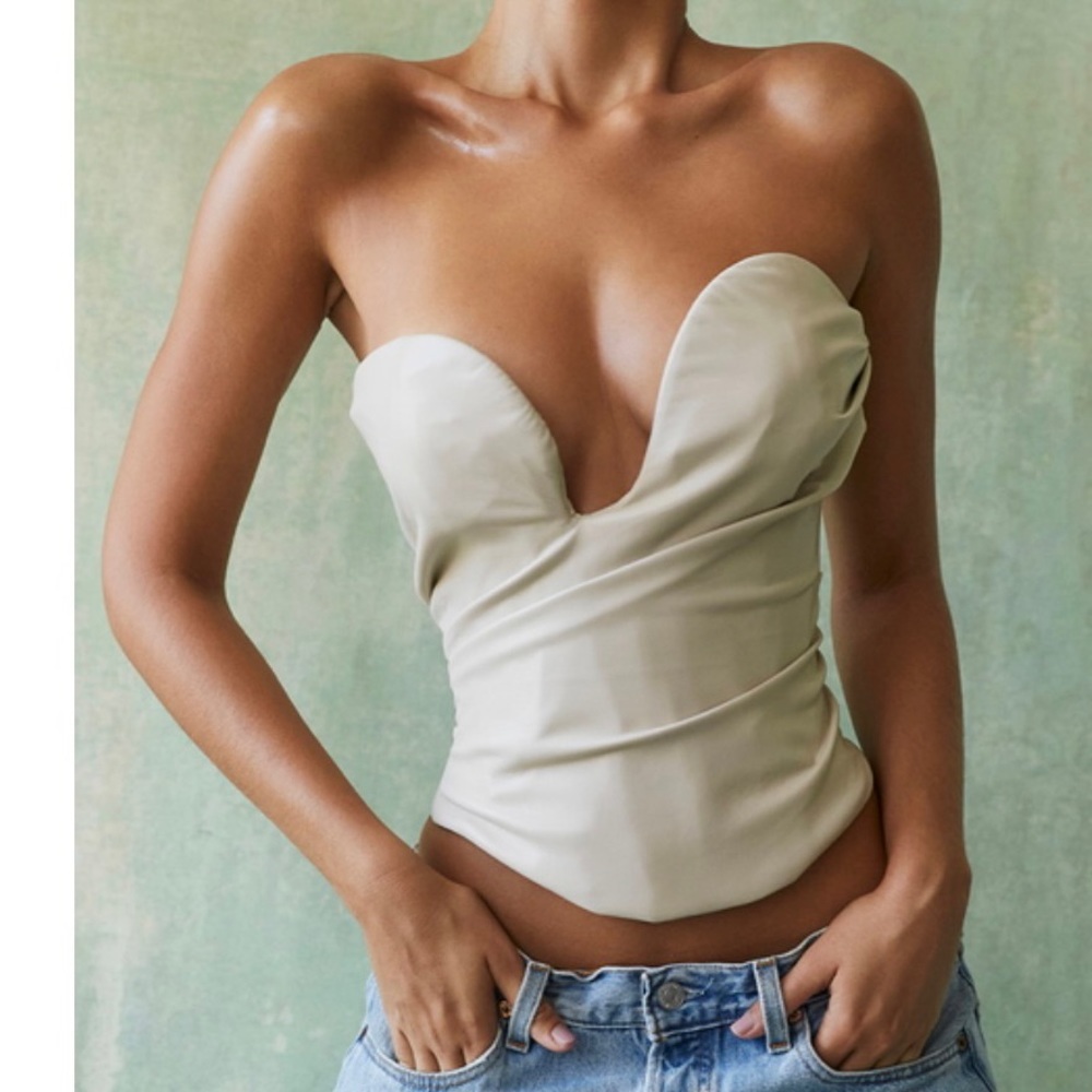 Fog Plunge vegan leather corset